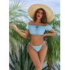 imageAvidlove Bra and Panty Set Ruffle Lingerie Set Mesh Babydoll ChemiseBlue Flower
