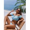 imageAvidlove Bra and Panty Set Ruffle Lingerie Set Mesh Babydoll ChemiseBlue Flower