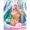 imageAvidlove Bra and Panty Set Ruffle Lingerie Set Mesh Babydoll ChemisePink