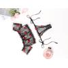 imageAvidlove Bra and Panty Set Ruffle Lingerie Set Mesh Babydoll ChemiseRed Heart