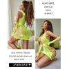 imageAvidlove Fishnet Lingerie Womens Mesh Chemise One Piece Babydoll Mini Dress Lace Sparkle Rhinestone Lingeries for WomenNeon Green