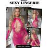 imageAvidlove Fishnet Lingerie Womens Mesh Chemise One Piece Babydoll Mini Dress Lace Sparkle Rhinestone Lingeries for WomenPink