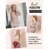 imageAvidlove Fishnet Lingerie Womens Mesh Chemise One Piece Babydoll Mini Dress Lace Sparkle Rhinestone Lingeries for WomenWhite