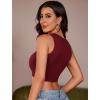 imageAvidlove Fishnet Top for Women Sexy Cut Out Crop Short Hollow Out Cropped Tank TopDark Red