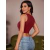 imageAvidlove Fishnet Top for Women Sexy Cut Out Crop Short Hollow Out Cropped Tank TopWine Red