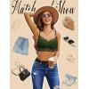 imageAvidlove Lace Bralette for Women V Neck Cami Tank Y2k Camisoles Adjustable Spaghetti Strap Crop TopArmy Green
