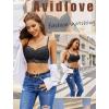 imageAvidlove Lace Bralette for Women V Neck Cami Tank Y2k Camisoles Adjustable Spaghetti Strap Crop TopBlack  Black