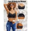 imageAvidlove Lace Bralette for Women V Neck Cami Tank Y2k Camisoles Adjustable Spaghetti Strap Crop TopBlack  Black