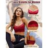 imageAvidlove Lace Bralette for Women V Neck Cami Tank Y2k Camisoles Adjustable Spaghetti Strap Crop TopBlack  Wine