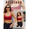 imageAvidlove Lace Bralette for Women V Neck Cami Tank Y2k Camisoles Adjustable Spaghetti Strap Crop TopBlack  Wine
