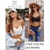 imageAvidlove Lace Bralette for Women V Neck Cami Tank Y2k Camisoles Adjustable Spaghetti Strap Crop TopBlackwhite