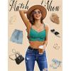 imageAvidlove Lace Bralette for Women V Neck Cami Tank Y2k Camisoles Adjustable Spaghetti Strap Crop TopCeladon Green