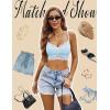 imageAvidlove Lace Bralette for Women V Neck Cami Tank Y2k Camisoles Adjustable Spaghetti Strap Crop TopLight Blue