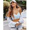 imageAvidlove Lace Bralette for Women V Neck Cami Tank Y2k Camisoles Adjustable Spaghetti Strap Crop TopLight Blue