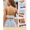 imageAvidlove Lace Bralette for Women V Neck Cami Tank Y2k Camisoles Adjustable Spaghetti Strap Crop TopLight Blue