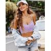 imageAvidlove Lace Bralette for Women V Neck Cami Tank Y2k Camisoles Adjustable Spaghetti Strap Crop TopLight Purple