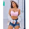 imageAvidlove Lace Bralette for Women V Neck Cami Tank Y2k Camisoles Adjustable Spaghetti Strap Crop TopPink