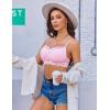imageAvidlove Lace Bralette for Women V Neck Cami Tank Y2k Camisoles Adjustable Spaghetti Strap Crop TopPink