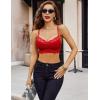 imageAvidlove Lace Bralette for Women V Neck Cami Tank Y2k Camisoles Adjustable Spaghetti Strap Crop TopRed