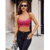 imageAvidlove Lace Bralette for Women V Neck Cami Tank Y2k Camisoles Adjustable Spaghetti Strap Crop TopRed Rose