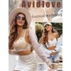 imageAvidlove Lace Bralette for Women V Neck Cami Tank Y2k Camisoles Adjustable Spaghetti Strap Crop TopWhite  Beige