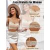 imageAvidlove Lace Bralette for Women V Neck Cami Tank Y2k Camisoles Adjustable Spaghetti Strap Crop TopWhite  Beige
