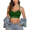 imageAvidlove Lace Bralettes for Women Padded Bralette Camisole Racerback Crop Top Floral Lace Bralettes V NeckArmy Green