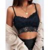 imageAvidlove Lace Bralettes for Women Padded Bralette Camisole Racerback Crop Top Floral Lace Bralettes V NeckBlack