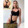 imageAvidlove Lace Bralettes for Women Padded Bralette Camisole Racerback Crop Top Floral Lace Bralettes V NeckBlack