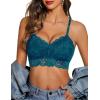 imageAvidlove Lace Bralettes for Women Padded Bralette Camisole Racerback Crop Top Floral Lace Bralettes V NeckBluish Green