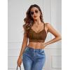 imageAvidlove Lace Bralettes for Women Padded Bralette Camisole Racerback Crop Top Floral Lace Bralettes V NeckBrown