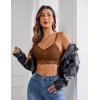 imageAvidlove Lace Bralettes for Women Padded Bralette Camisole Racerback Crop Top Floral Lace Bralettes V NeckBrown