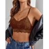 imageAvidlove Lace Bralettes for Women Padded Bralette Camisole Racerback Crop Top Floral Lace Bralettes V NeckBrown
