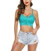 imageAvidlove Lace Bralettes for Women Padded Bralette Camisole Racerback Crop Top Floral Lace Bralettes V NeckCeramic Green