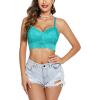 imageAvidlove Lace Bralettes for Women Padded Bralette Camisole Racerback Crop Top Floral Lace Bralettes V NeckCeramic Green