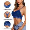 imageAvidlove Lace Bralettes for Women Padded Bralette Camisole Racerback Crop Top Floral Lace Bralettes V NeckDark Navy Blue