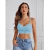 imageAvidlove Lace Bralettes for Women Padded Bralette Camisole Racerback Crop Top Floral Lace Bralettes V NeckLight Blue