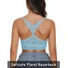 imageAvidlove Lace Bralettes for Women Padded Bralette Camisole Racerback Crop Top Floral Lace Bralettes V NeckLight Blue