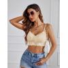imageAvidlove Lace Bralettes for Women Padded Bralette Camisole Racerback Crop Top Floral Lace Bralettes V NeckLight Yellow