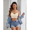 imageAvidlove Lace Bralettes for Women Padded Bralette Camisole Racerback Crop Top Floral Lace Bralettes V NeckLight Yellow