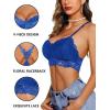 imageAvidlove Lace Bralettes for Women Padded Bralette Camisole Racerback Crop Top Floral Lace Bralettes V NeckNavy Blue