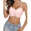 imageAvidlove Lace Bralettes for Women Padded Bralette Camisole Racerback Crop Top Floral Lace Bralettes V NeckPink