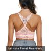 imageAvidlove Lace Bralettes for Women Padded Bralette Camisole Racerback Crop Top Floral Lace Bralettes V NeckPink