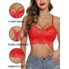 imageAvidlove Lace Bralettes for Women Padded Bralette Camisole Racerback Crop Top Floral Lace Bralettes V NeckRed