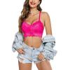 imageAvidlove Lace Bralettes for Women Padded Bralette Camisole Racerback Crop Top Floral Lace Bralettes V NeckRose Red