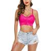 imageAvidlove Lace Bralettes for Women Padded Bralette Camisole Racerback Crop Top Floral Lace Bralettes V NeckRose Red
