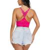 imageAvidlove Lace Bralettes for Women Padded Bralette Camisole Racerback Crop Top Floral Lace Bralettes V NeckRose Red