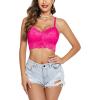imageAvidlove Lace Bralettes for Women Padded Bralette Camisole Racerback Crop Top Floral Lace Bralettes V NeckRose Red
