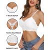 imageAvidlove Lace Bralettes for Women Padded Bralette Camisole Racerback Crop Top Floral Lace Bralettes V NeckWhite