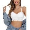 imageAvidlove Lace Bralettes for Women Padded Bralette Camisole Racerback Crop Top Floral Lace Bralettes V NeckWhite